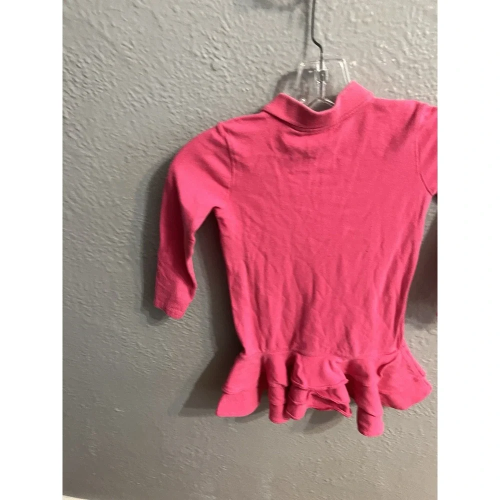Ralph Lauren Girls Long Sleeve Polo Dress Pink Size 4/4T